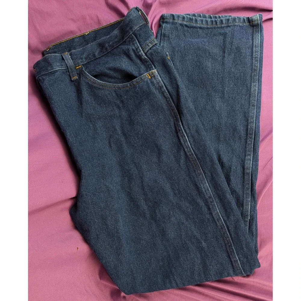 Wrangler VTG Rustler Jeans 36x30 Blue Dark Wash Regular Fit Straight 100% Cotton